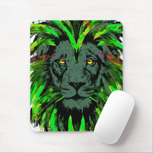 Mousepad Mouse Lion Verde - Desenho Do Retrato Lion