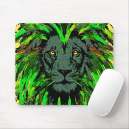 Mousepad Mouse Lion Verde - Desenho Do Retrato Lion