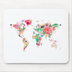 Mousepad Mouse Map Mundial Pad, Rosa
