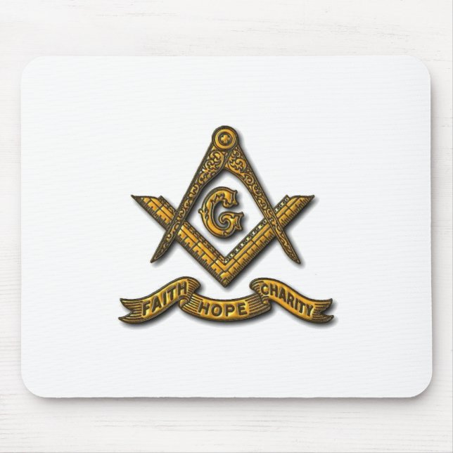 Mousepad Mouse Masonic Faith Hope e Charity (Frente)