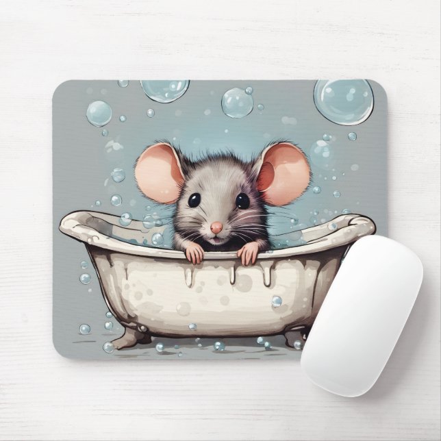 Mousepad Mouse Na Banheira De Bolha (Com mouse)
