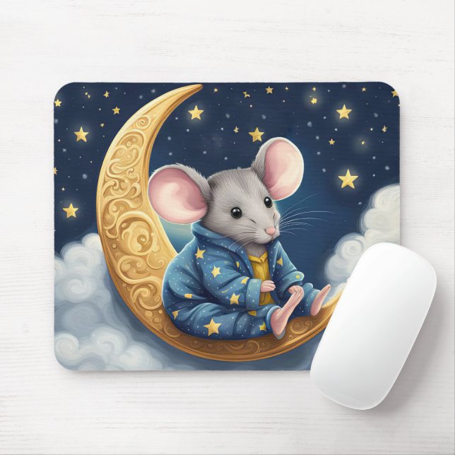 Mousepad Mouse Na Lua Crescente (Com mouse)