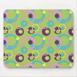 Mousepad Mouse nos Círculos Verdes Funky