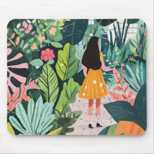 Mousepad Mouse Pad, Garota no Jardim