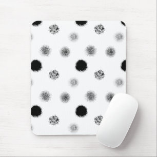 Mousepad Mouse Padrão do Círculo de Abstrato Branco e Preto