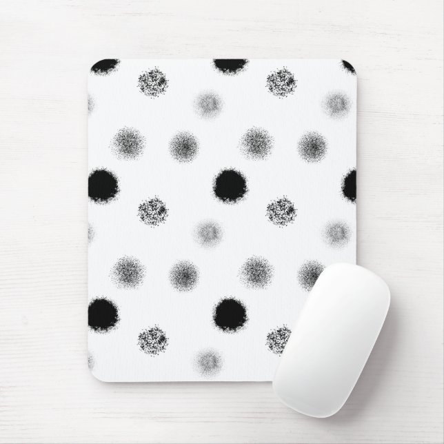 Mousepad Mouse Padrão do Círculo de Abstrato Branco e Preto (Com mouse)
