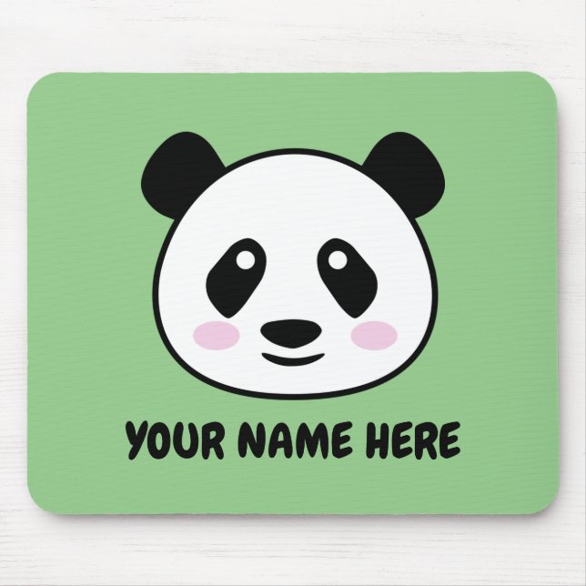 Mousepad Mouse personalizado com desenho fofo de urso panda (Frente)