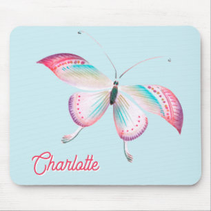 Mousepad Mouse Personalizado da Borboleta Boêmia Elegante