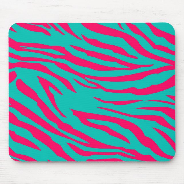 Mousepad Mouse Personalizado de Impressão de Zebra Teal Ros (Frente)