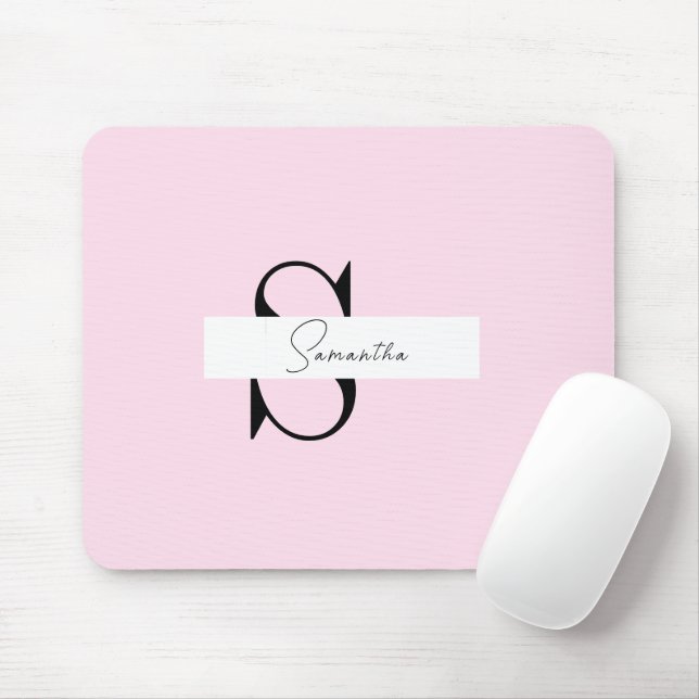 Mousepad Mouse Personalizado de Pastel Rosa Elegante (Com mouse)