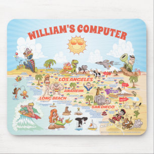 Mousepad Mouse personalizável do sul da Califórnia em carto