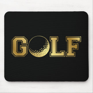 Mousepad Mouse sofisticado de Golfe preto e Dourado