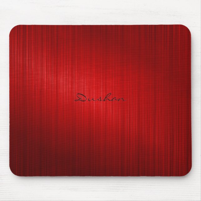 Mousepad Mouse Vermelho Escuro, com aspecto metálico áspero (Frente)