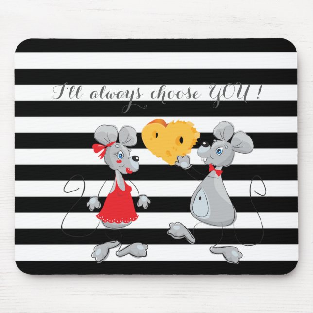 Mousepad Mouse Whimsical, sempre te escolherei, Stripes (Frente)