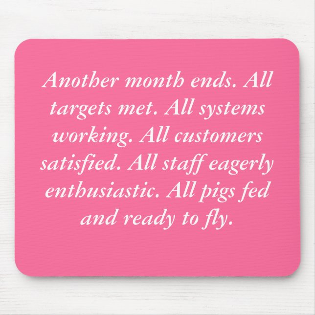 Mousepad Mousemat dos porcos do vôo (Frente)