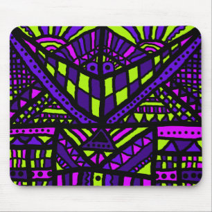 Mousepad Mousemat, Sorriso Abstrato Roxo Verde Lima Azul