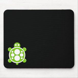 Mousepad Mousemat, tartaruga redonda, branco, verde limão,