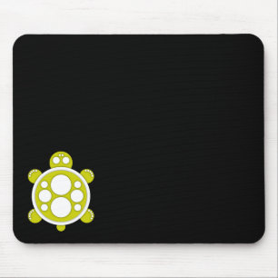 Mousepad Mousemat, tartaruga redonda, preto branco amarelo