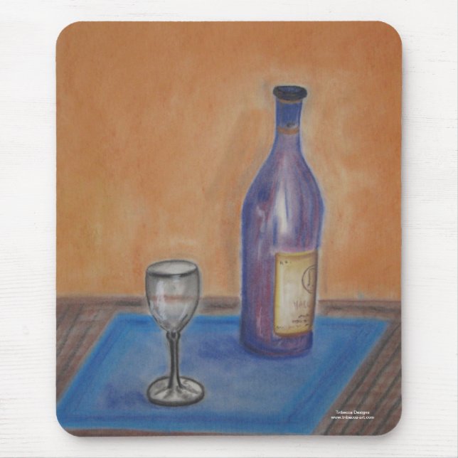 Mousepad Mousepad: a arte original projeta o vidro de vinho (Frente)