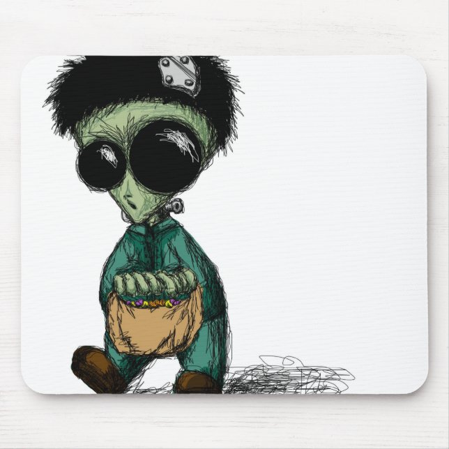 Mousepad Mousepad, Alien Frankenstein Desenho Animado Fofo (Frente)