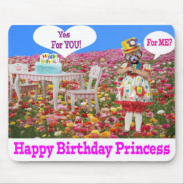 Mousepad mousepad. Feliz aniversário Princesa vermelha pand