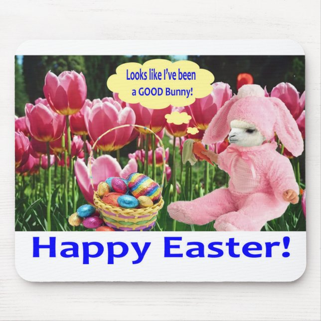 Mousepad mousepad. Felz pascoa alpaca/coelho (Frente)