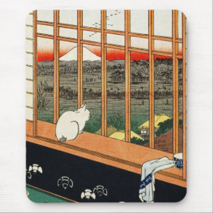 Mousepad Mousepad: Gato na janela pelo 歌川広重 de Hiro