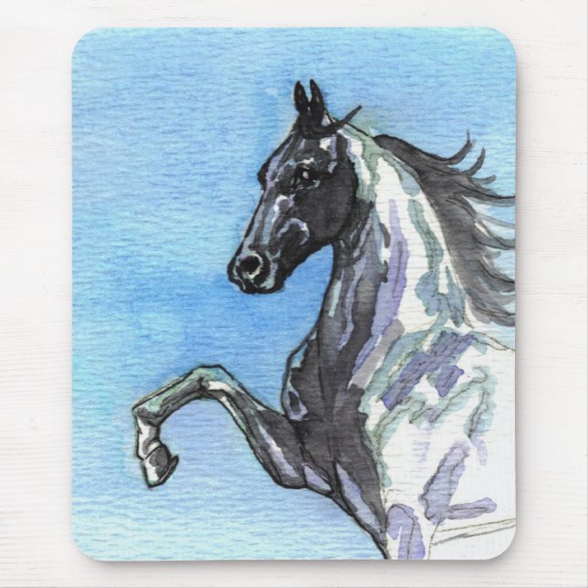 Mousepad Mousepad-Máscaras do cavalo de Saddlebred do azul (Frente)