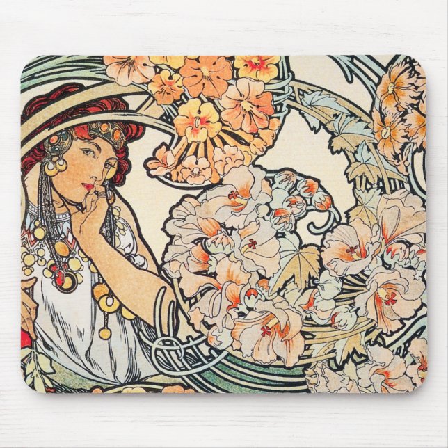 Mousepad Mousepad: Mucha - Língua das Flores (Frente)