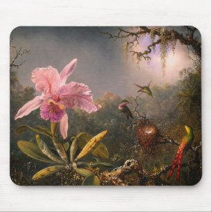 Mousepad Mousepad: Orquídea e colibris
