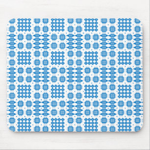 Mousepad Mousepad: Padrão De Tapeçaria Do Welsh, Azul Brilh