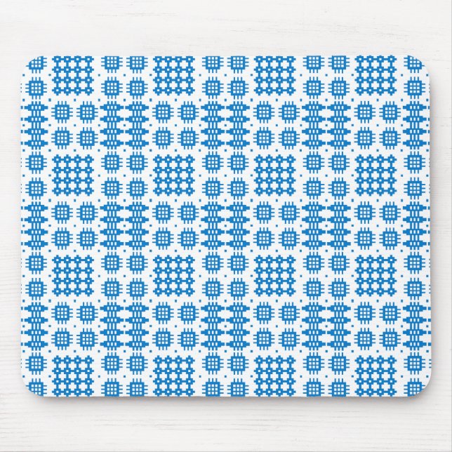 Mousepad Mousepad: Padrão De Tapeçaria Do Welsh, Azul Brilh (Frente)