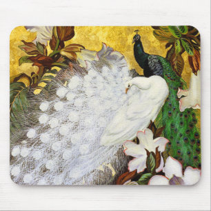 Mousepad Mousepad: Pavões brancos e azuis