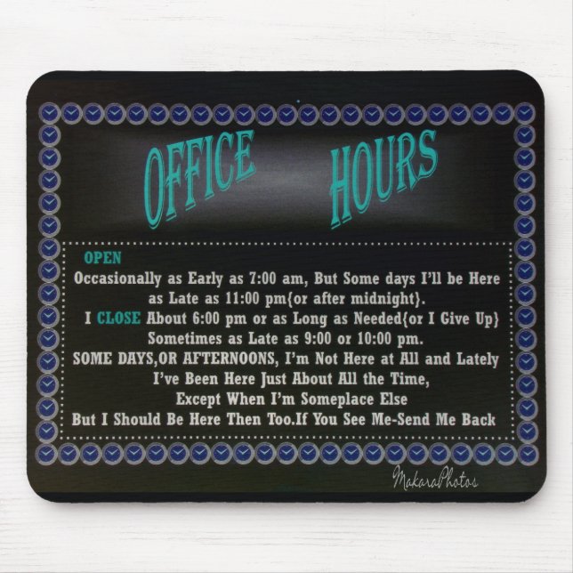 Mousepad Mousepad-preto das horas de escritório (Frente)