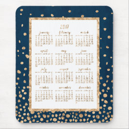 Mousepad Mouses pads de Calendário Dourado do Azul Anual 20
