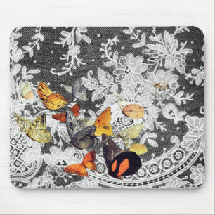 MOUSEPAD MOUSES PADS DE PADRÃO DE LACE ANTIQUANTO PRETO
