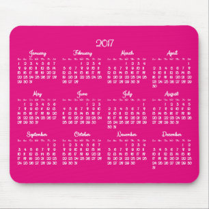 Mousepad Mouses pads do Calendário 2017 - Rosa Anual