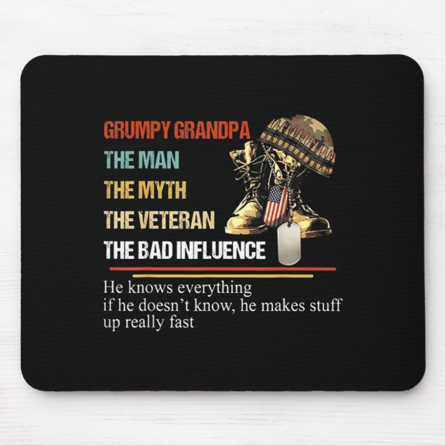 Mousepad Mpy Grandpa The Man The Myth The Veteran  (Frente)