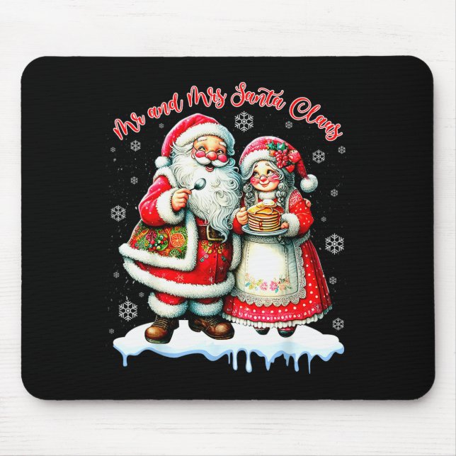 Mousepad Mr &amp; Mrs Santa Claus Christmas Matching Couple (Frente)