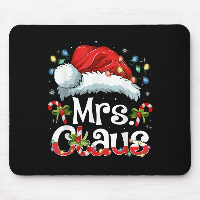 Mousepad Mr And Mrs Claus Couples Matching Christmas Pajama (Frente)
