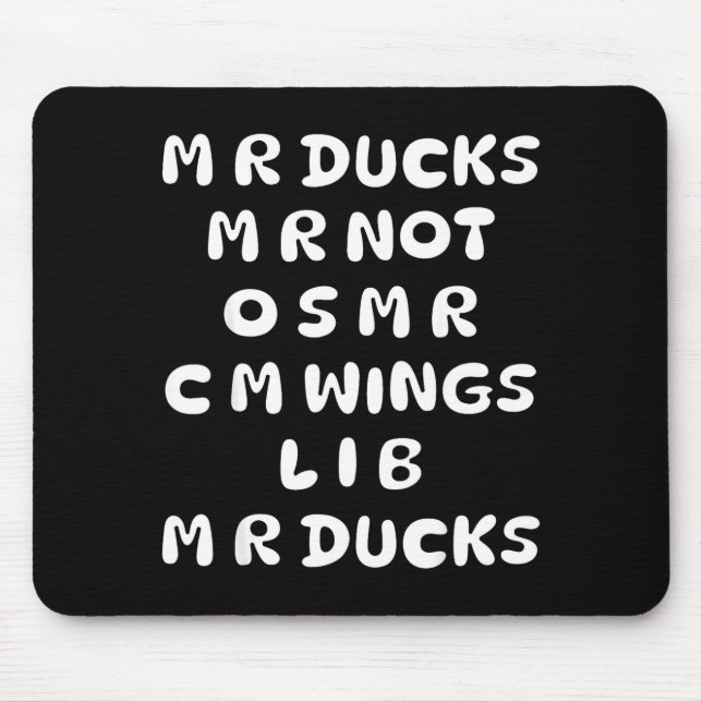 Mousepad Mr Ducks Mr Not Osar Cm Wings Funny Duck  (Frente)