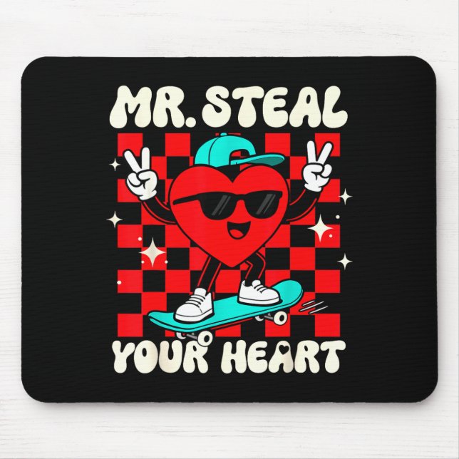 Mousepad Mr Steal Your Heart For Boys Toddlers Valentine's  (Frente)