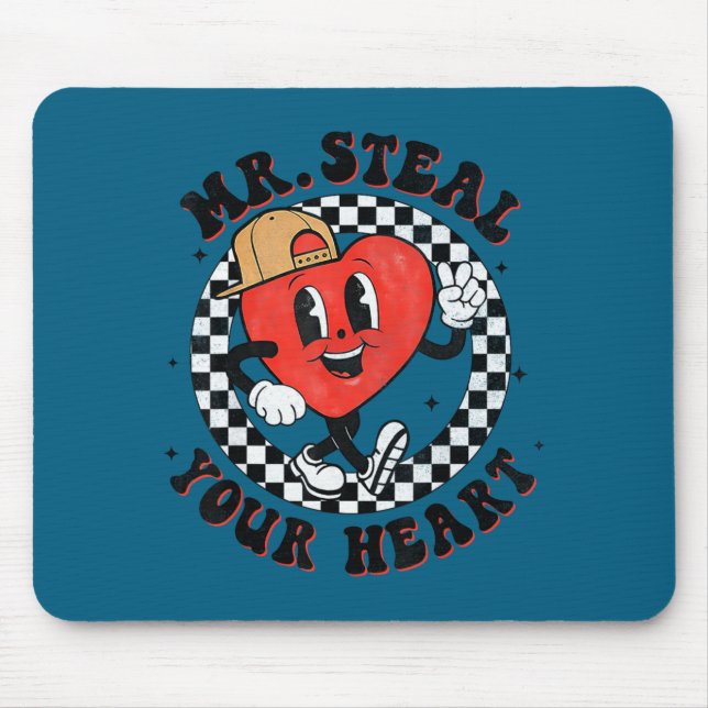Mousepad Mr Steal Your Heart For Boys Toddlers Valentine's  (Frente)