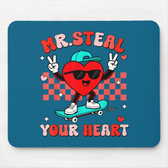 Mousepad Mr Steal Your Heart For Boys Toddlers Valentine's  (Frente)