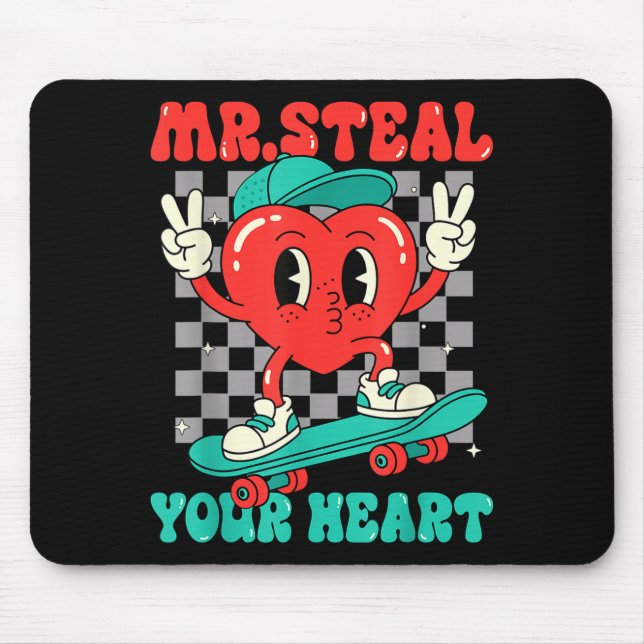 Mousepad Mr Steal Your Heart For Boys Toddlers Valentine's  (Frente)