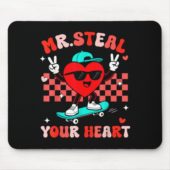Mousepad Mr Steal Your Heart For Boys Toddlers Valentine's  (Frente)