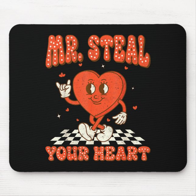 Mousepad Mr Steal Your Heart For Boys Toddlers Valentine's  (Frente)