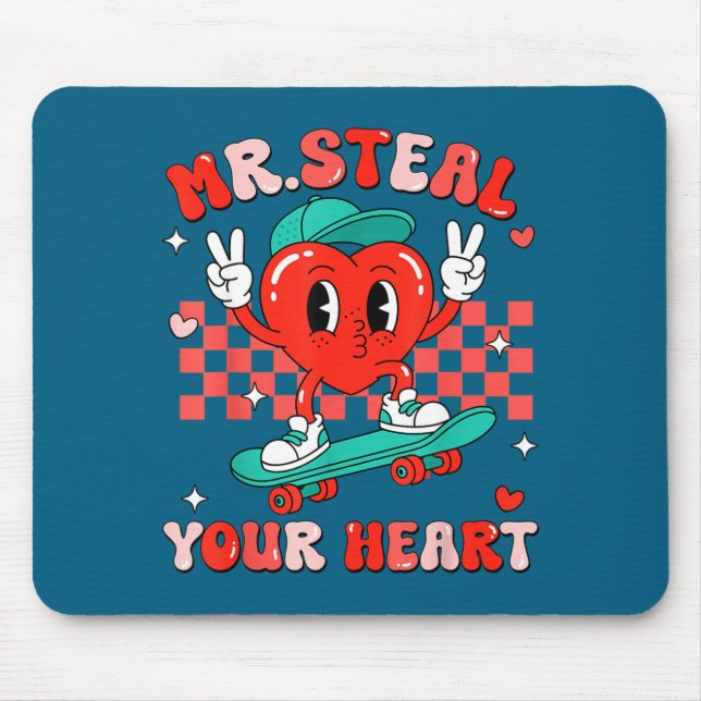 Mousepad Mr Steal Your Heart For Boys Toddlers Valentine's  (Frente)