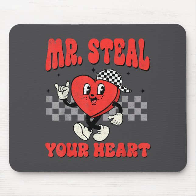 Mousepad Mr Steal Your Heart For Boys Toddlers Valentine's  (Frente)