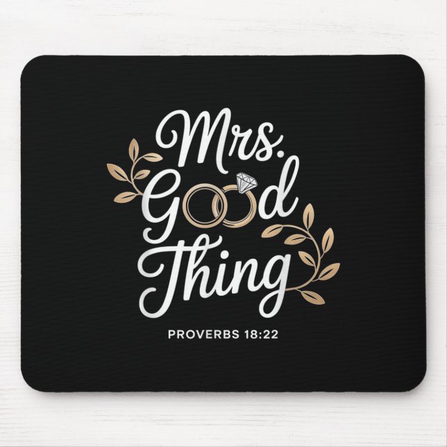 Mousepad Mrs Good Thing Christian Proverbs Christian Couple (Frente)